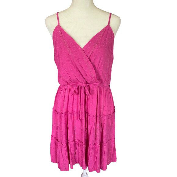 Blue Rain Dresses & Skirts - Francesca's Blue Rain women's XL magenta tie at waist A-line dress
